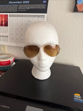 Vintage Ray Ban Aviator Sunglasses #58014 Gold Tone polarized 58 mm